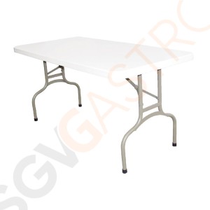 Bolero rechteckiger Klapptisch weiß 152cm 152(L)cm | Polyethylen und Stahl | weiß