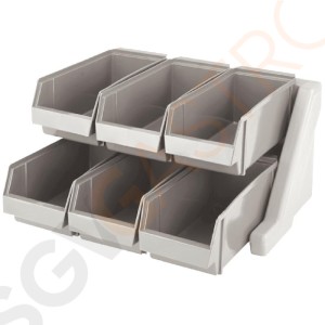 Cambro Versa Ausgabeständer mit 6 Behältern Größe: 24,1 x 48,8 x 51,1cm | 6 Fächer | Kunststoff Cambro Versa Ausgabeständer mit 6 Behältern Größe: 24,1 x 48,8 x 51,1cm | 6 Fächer | Kunststoff
