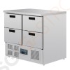 Polar Serie G Kühltisch mit 4 Schubladen 240L Arbeitstisch mit Kühlschrank, Edelstahl, 4 Schubladen.