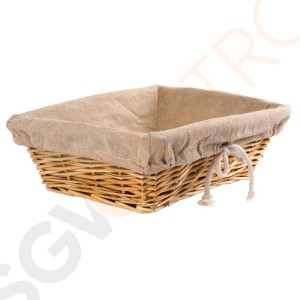 Olympia Brotkorb Weide mit Futter 31,5 x 23cm 9,5 x 31,5 x 23cm | Korbweide