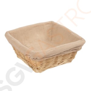 Olympia Brotkorb Weide mit Futter 23cm 23 x 23cm | Korbweide