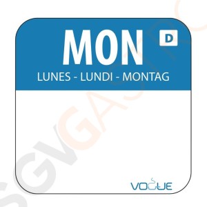 Vogue Selbstauflösende Lebensmittelrotationsetiketten Montag Montag.