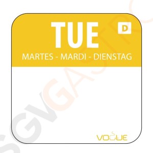 Vogue Selbstauflösende Lebensmittelrotationsetiketten Dienstag Dienstag.