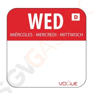 Vogue Selbstauflösende Lebensmittelrotationsetiketten Mittwoch Mittwoch.