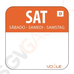 Vogue Selbstauflösende Lebensmittelrotationsetiketten Samstag Samstag.