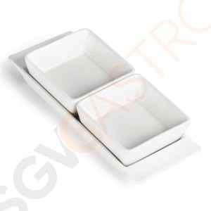 Olympia Whiteware Servierschale mit 2 Schälchen 2 Sets | 22 x 9cm | Porzellan Olympia Whiteware Servierschale mit 2 Schälchen 2 Sets | 22 x 9cm | Porzellan