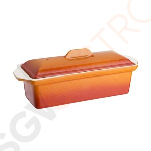 Vogue Terrinenform Gusseisen orange 1,7L Größe: 12(H) x 34(B) x 10,5(T)cm. Material: Gusseisen. Induktionsgeeignet.