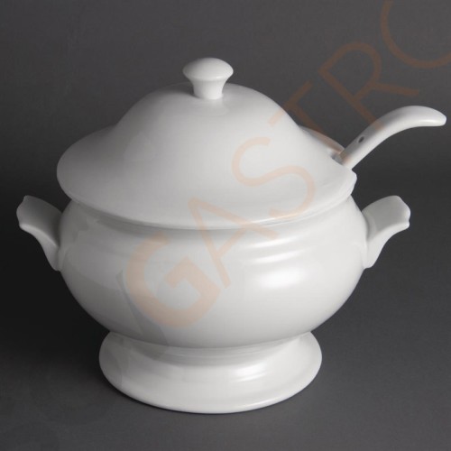 Olympia Whiteware Suppenterrine und Kelle 2,5L Kapazität: 2,5L | Porzellan Olympia Whiteware Suppenterrine und Kelle 2,5L Kapazität: 2,5L | Porzellan