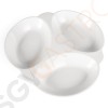 Olympia Whiteware dreifache Beilagenschälchen 25cm 6 Stück | 25 x 25cm | Porzellan