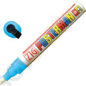 Securit Zig Posterman wetterfester Kreidestift 6mm hellblau Keilspitze | 6mm dick | hellblau