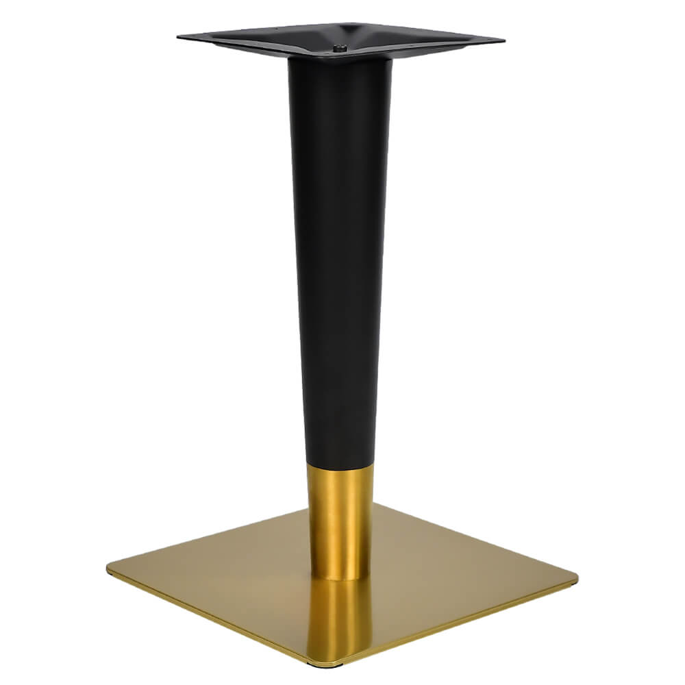 Tischfuß – Edelstahl Und Eisen  45×45 Höhe 72 Cm  Gold / Schwarz 
