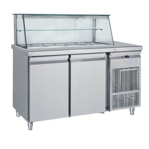 Kühlvitrine mit 2 Türen GN 1/1 SGBT155  1550x700x1300mm