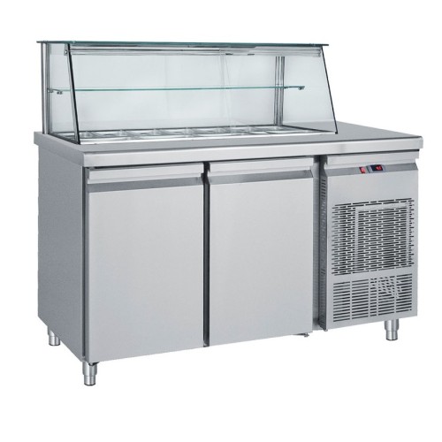 Kühlvitrine mit 2 Türen GN 1/1 SGBT155 1550x700x1300mm Kühlvitrine mit 2 Türen GN 1/1 SGBT155 1550x700x1300mm