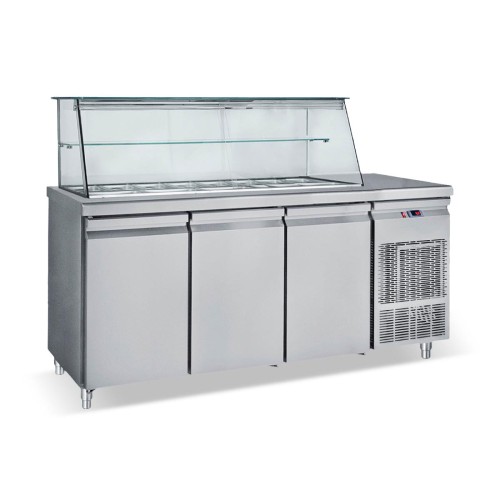 Kühlvitrine mit 3 Türen GN 1/1 SGBT185 1850x700x1300mm Kühlvitrine mit 3 Türen GN 1/1 SGBT185 1850x700x1300mm
