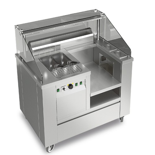 Mobile Pasta Station 1115 mm mit Nudelkocher 24 Liter und Abluftsystem Mobile Pasta Station 1115 mm mit Nudelkocher 24 Liter und Abluftsystem