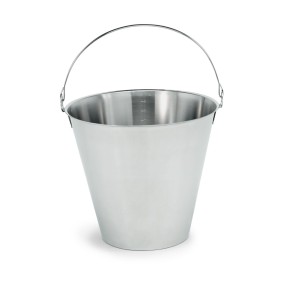 WAS Eimer 10 Liter mit Skalierung Chromnickelstahl