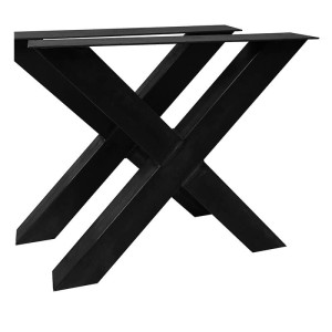 Tischfuß – Stahl – Breite 65 Cm Höhe 72 Cm – Schwarz 