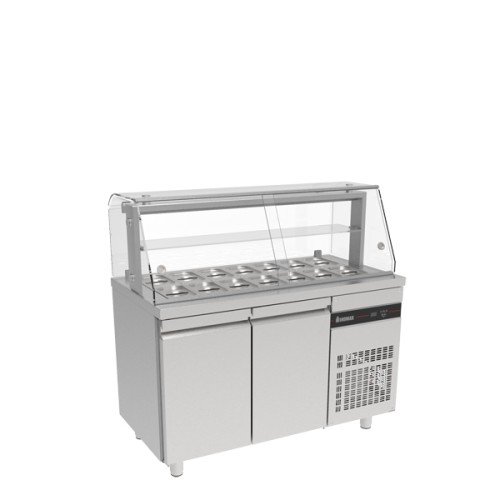 Kühlvitrine mit 2 Türen GN1/1 SG 1350 Maße 1340x700x1300mm Kühlvitrine mit 2 Türen GN1/1 SG 1350 Maße 1340x700x1300mm