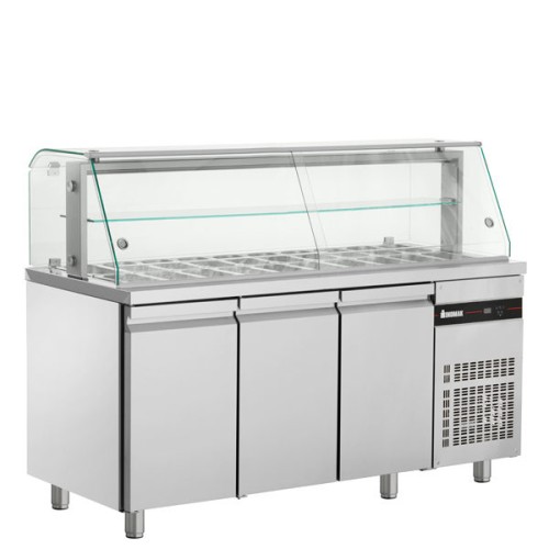 Kühlvitrine mit 3 Türen GN 1/1 SG 1800/ 1790x700x1300mm Kühlvitrine mit 3 Türen GN 1/1 SG 1800/ 1790x700x1300mm