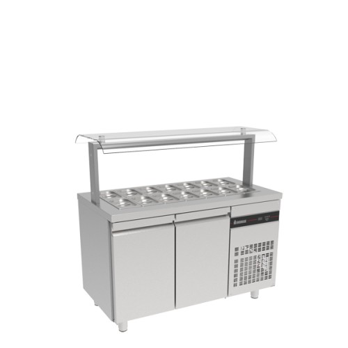 Kühlvitrine mit 2 Türen GN1/1 SG 1350 Maße 1340x700x1300mm Kühlvitrine mit 2 Türen GN1/1 SG 1350 Maße 1340x700x1300mm