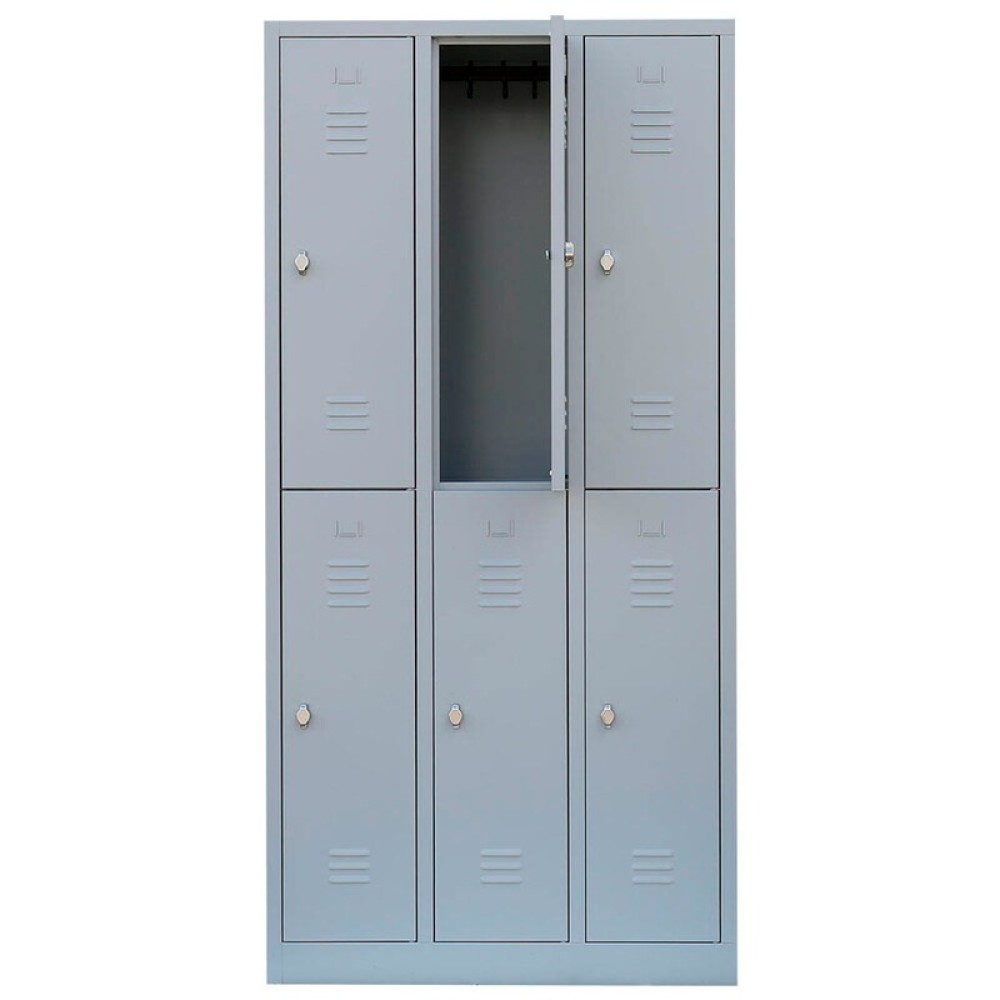 Spind lichtgrau 520230, 6 Schließfächer 88,5 x 50,0 x 180,0 cm