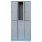 Spind lichtgrau 520230, 6 Schließfächer 88,5 x 50,0 x 180,0 cm