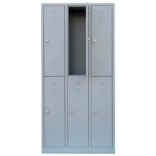 Spind lichtgrau 520230, 6 Schließfächer 88,5 x 50,0 x 180,0 cm