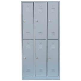 Spind lichtgrau 520230, 6 Schließfächer 88,5 x 50,0 x 180,0 cm