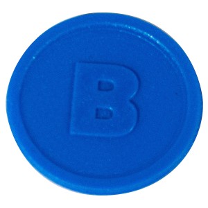 Contacto Biermarken aus blau Kunststoff, mit Prägung
