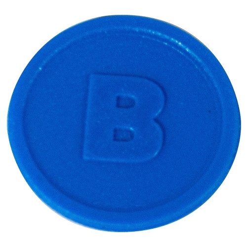 Contacto Biermarken aus blau Kunststoff, mit Prägung Contacto Biermarken aus blau Kunststoff, mit Prägung