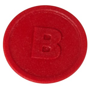 Contacto Biermarken aus rot Kunststoff, mit Prägung