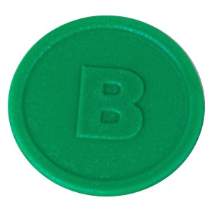 Contacto Biermarken aus grün Kunststoff, mit Prägung
