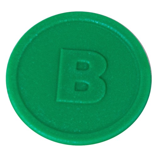 Contacto Biermarken aus grün Kunststoff, mit Prägung Contacto Biermarken aus grün Kunststoff, mit Prägung