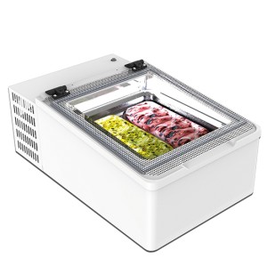 Speiseeisvitrine mit statischer Kühlung, Kapazität 2x 5 Liter, -10°/-22°C