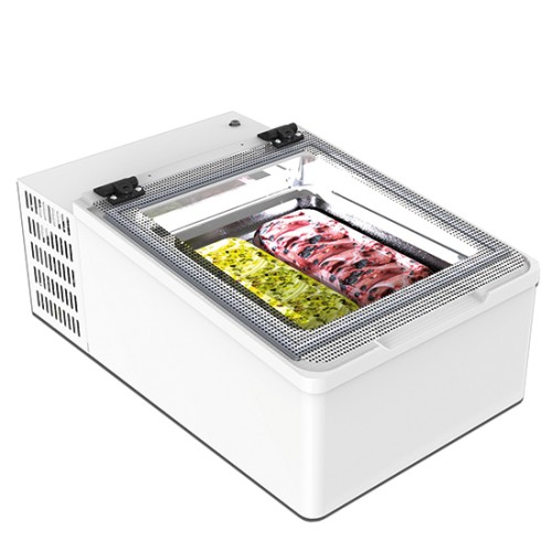 Speiseeisvitrine mit statischer Kühlung, Kapazität 2x 5 Liter, -10°/-22°C