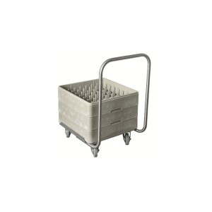 Transportwagen für Spülkörbe Edelstahl | mit Lenkstange | für Körbe bis 50 x 50cm Transportwagen für Spülkörbe Edelstahl | mit Lenkstange | für Körbe bis 50 x 50cm