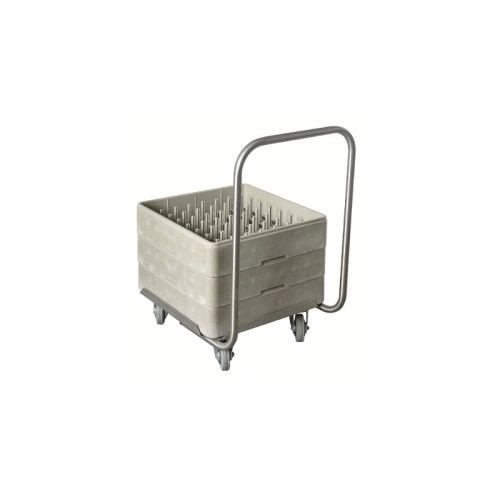 Transportwagen für Spülkörbe Edelstahl | mit Lenkstange | für Körbe bis 50 x 50cm Transportwagen für Spülkörbe Edelstahl | mit Lenkstange | für Körbe bis 50 x 50cm