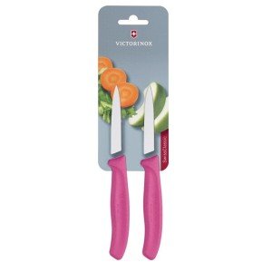 Victorinox Schälmesser mit spitzer Klinge 8cm Rosa (2 Stück) Victorinox Schälmesser mit spitzer Klinge 8cm Rosa (2 Stück)
