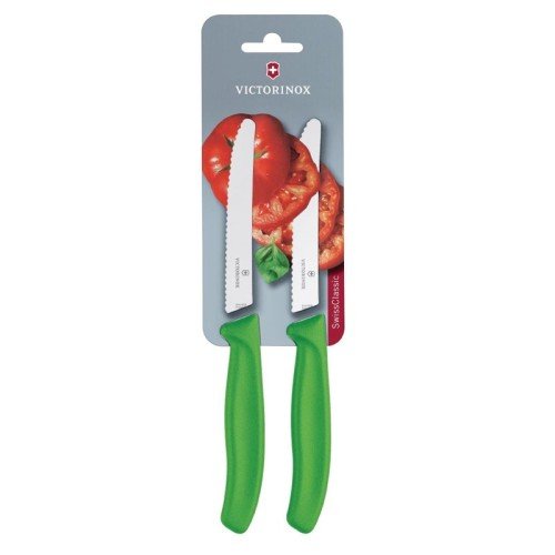 Victorinox Wellenschliff Tomatenmesser 11cm Grün (2 Stück) 