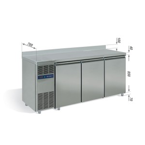Studio 54 Getränkekühltheke mit Aufkantung Arbeitsplatte 2080
