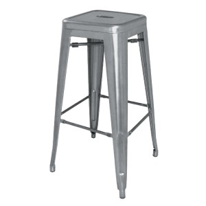 Bolero Bistro Stahlhocker Gun Metal Grey 4er Pack