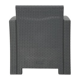 Sessel- und Tischgeflecht-Set Grau 