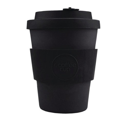Ecoffee Cup Bamboo Wiederverwendbare Kaffeetasse Schwarz 12oz 