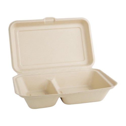 Fiesta Compostable kompostierbare Lebensmittelboxen 2 Fächer 