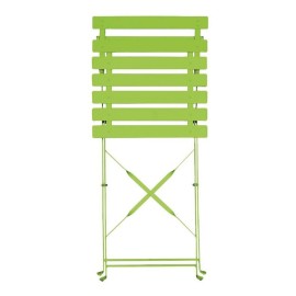 Bolero klappbare Terrassenstühle Stahl Hellgrün 2 Stück | Sitzhöhe: 44cm | 80 x 38,7 x 47,1cm | Stahl | Hellgrün
