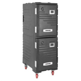 Vogue Doppelter Frontlader 1/1GN isolierter Speisentransportbehälter Schwarz Vogue Doppelter Frontlader 1/1GN isolierter Speisentransportbehälter Schwarz