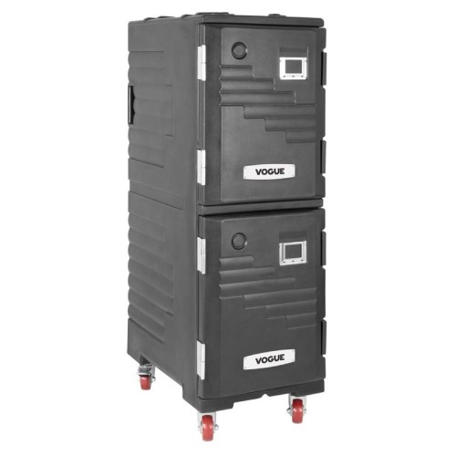 Vogue Doppelter Frontlader 1/1GN isolierter Speisentransportbehälter Schwarz Vogue Doppelter Frontlader 1/1GN isolierter Speisentransportbehälter Schwarz