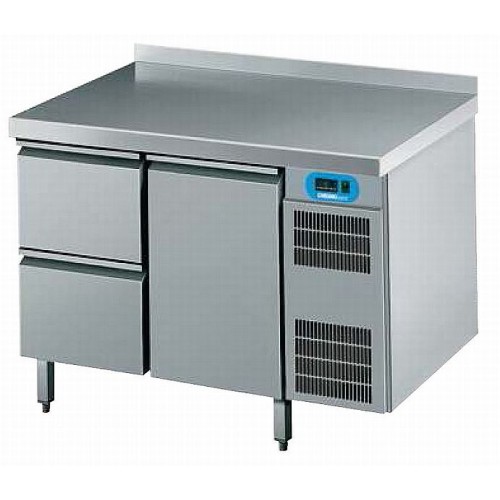 Chromo Kühltische GN 1/1 mit 1 Türen 2 Zügen( BxTxH ) /1250x700x