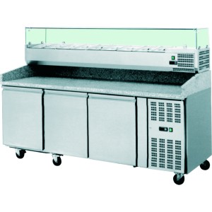 Pizzatisch mit 3 gekühlte Türfächer /2000x800x1350mm Pizzatisch mit 3 gekühlte Türfächer /2000x800x1350mm