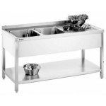 Spültisch 2 Becken links 1400x600x850mm